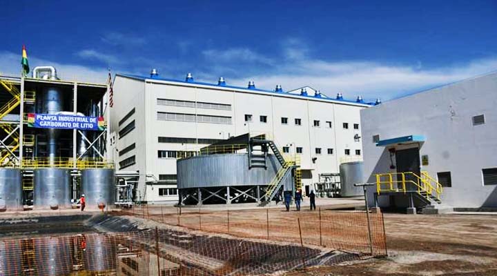 La planta de carbonato de litio inaugurada por el Gobierno nacional.