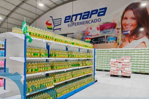 venta de aceite en supermecado de Emapa