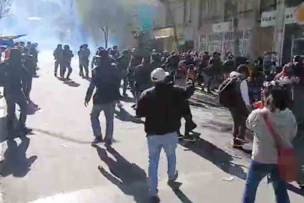 evistas violentos son reprimidos por la Policía