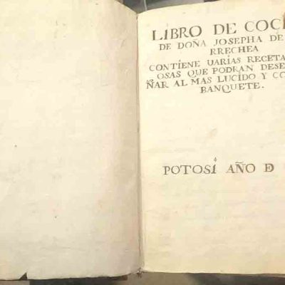primer recetario de Bolivia
