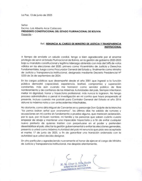 carta de renuncia