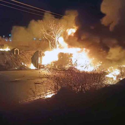 incendio de camión cisterna