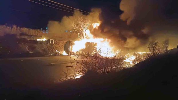 incendio de camión cisterna