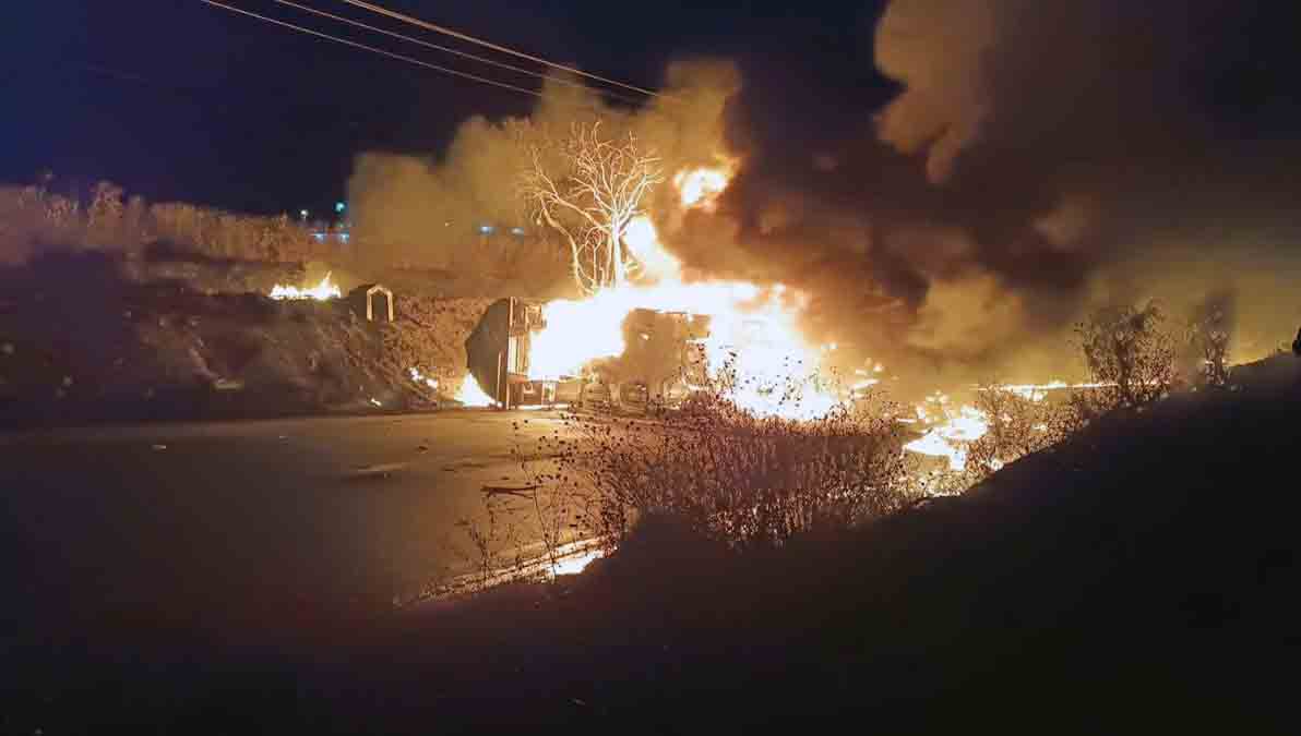 incendio de camión cisterna