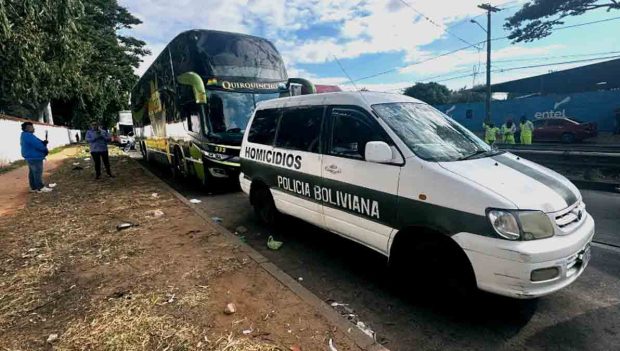 el bus donde falleció el chofer
