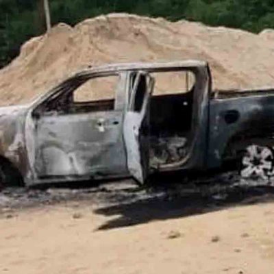 camioneta incinerada