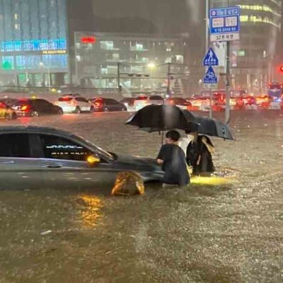 lluvia Corea el Sur