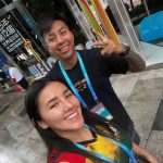 Angélica Berrios y Conrado Moscoso en Chengdu, China