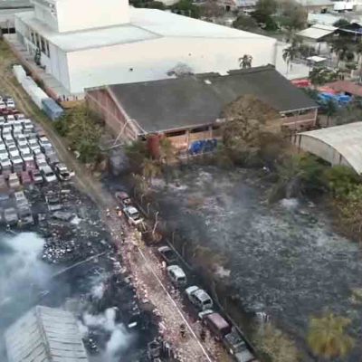 incendio en depósito de la gobernación de Santa Cruz