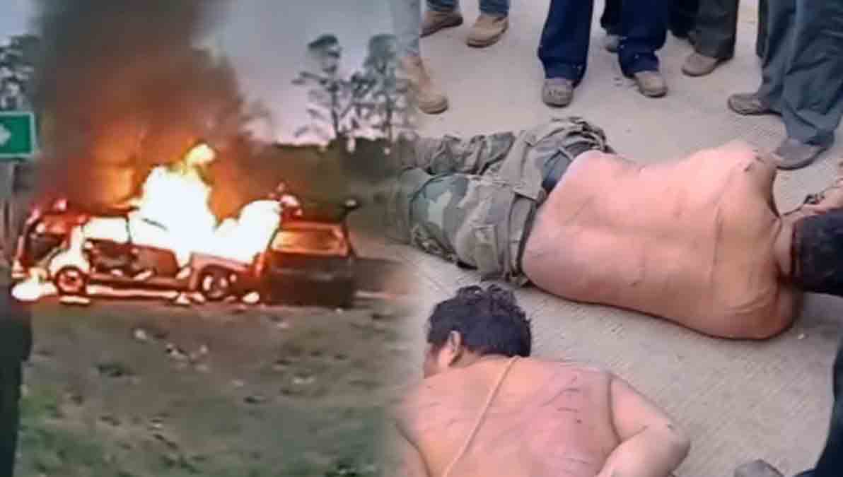 quema vehículos de ladrones de ganado