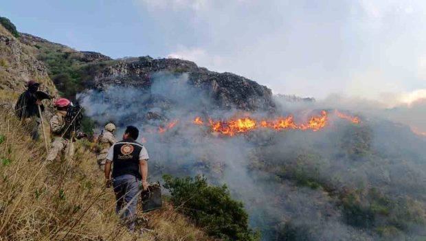 incendio en la serranía de Sama