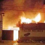incendio en taller mecánico