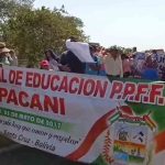 protesta de padres de familia en Yapacaní