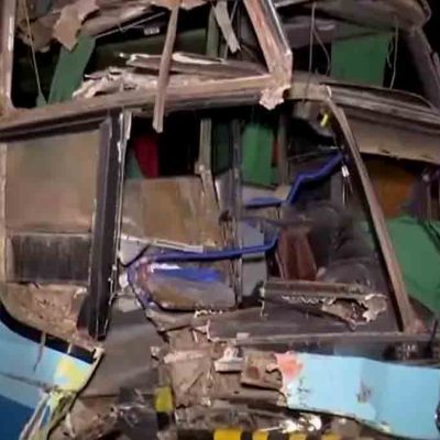 Accidente de bus en retén de Cotoca