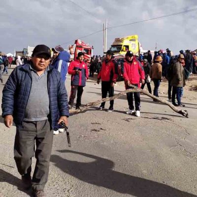 bloqueo en ruta Potosí-Sucre