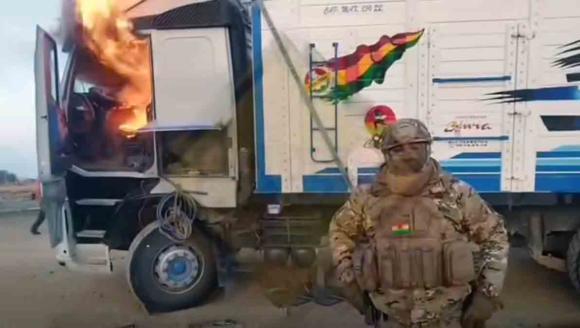 camión con mercancía de contrabando