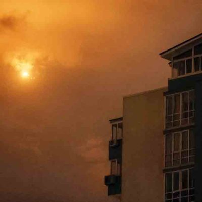 drones rusos en cielo polaco