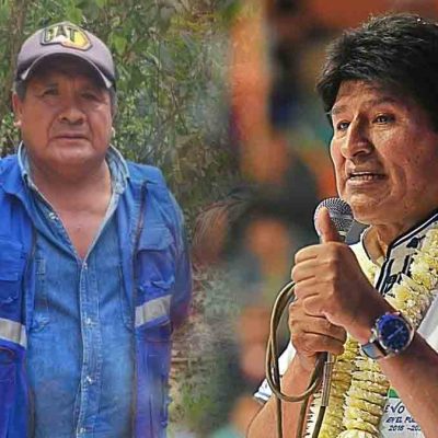 Felipe Cáceres y Evo Morales