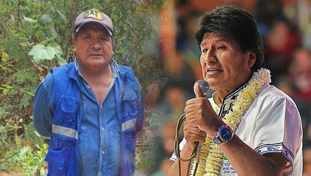 Felipe Cáceres y Evo Morales