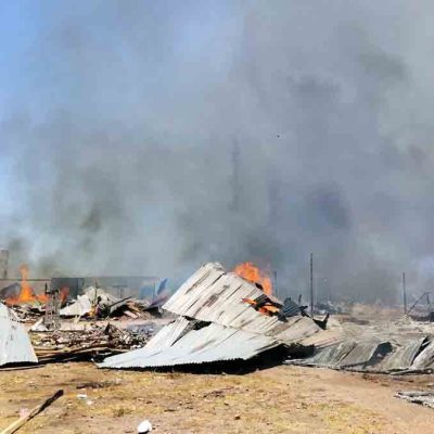 incendio mercado central en Ascensión de Guarayos
