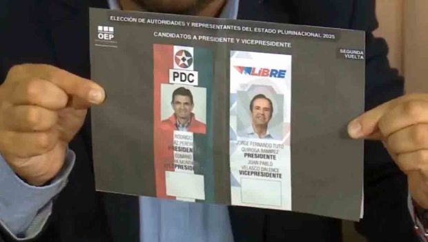 papeleta de sufragio para el balotaje presidencial