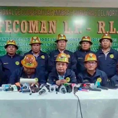dirigentes de las cooperativas mineras auríferas de La Paz