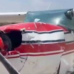 una de las avionetas que colisionó