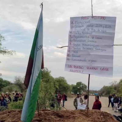 uno de los puntos de bloqueo en Abapó