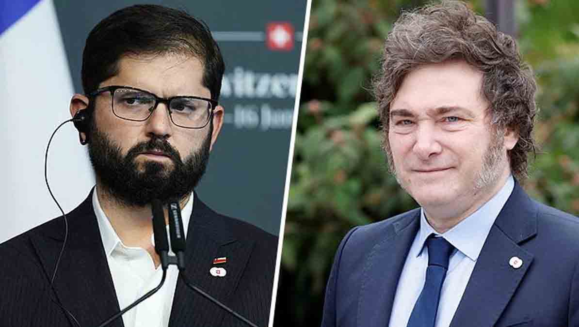 el presidente de Chile, Gabriel Boric, y el presidente de Argentina, Jaiver Milei