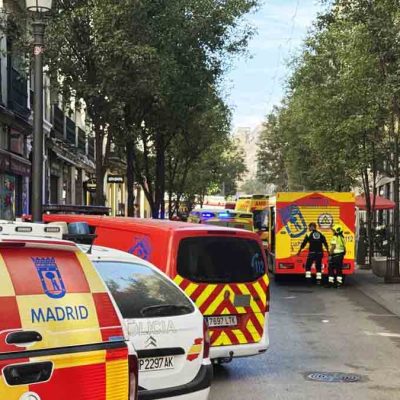 en lugar donde se produjo el colapso del edificio en Madrid