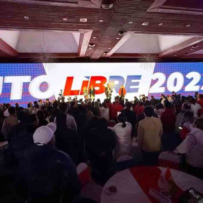 Libre en un acto proselitista en La Paz