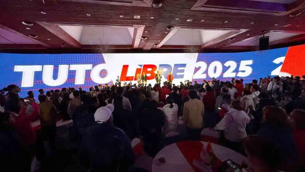 Libre en un acto proselitista en La Paz