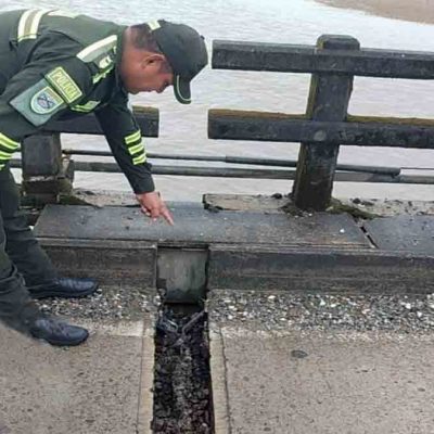 daño estructural en el puente de Valle Sacta