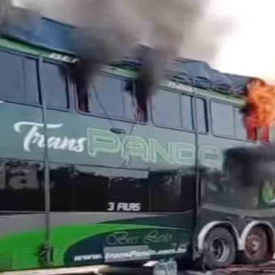 Bus Trans Pando se incendia