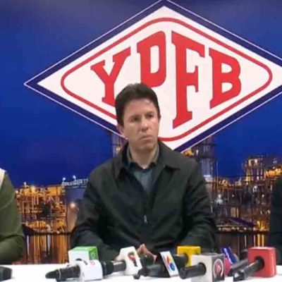 conferencia de prensa de YPFB, ANH y la Aduana