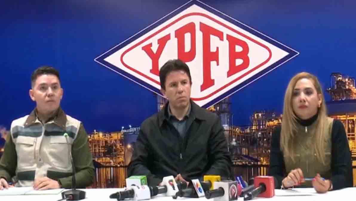 conferencia de prensa de YPFB, ANH y la Aduana