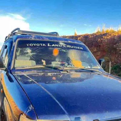 el vehículo donde fue emboscado el militar por contrabandistas