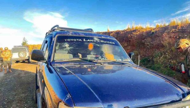 el vehículo donde fue emboscado el militar por contrabandistas