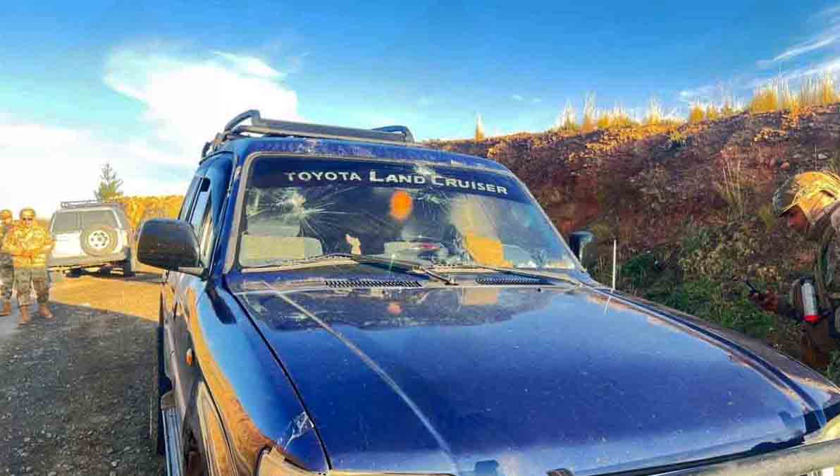 el vehículo donde fue emboscado el militar por contrabandistas