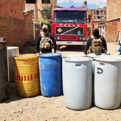 combustible decomisado a contrabandistas en Bolivia