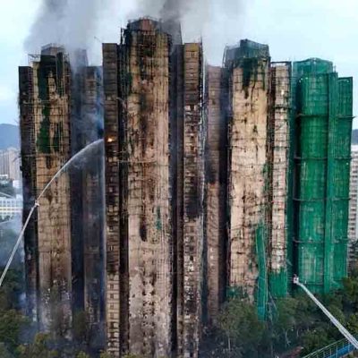 incendio en condominio en Hong Kong