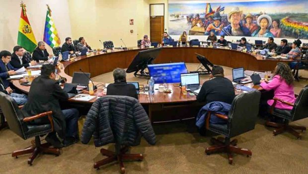 reunión de gabinete del presidente Luis Arce