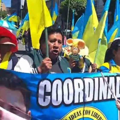 afines a Lara marchan en La Paz