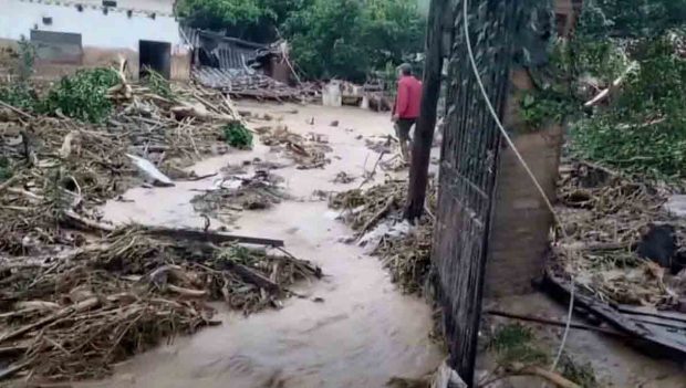 el desborde del río en Samaipata