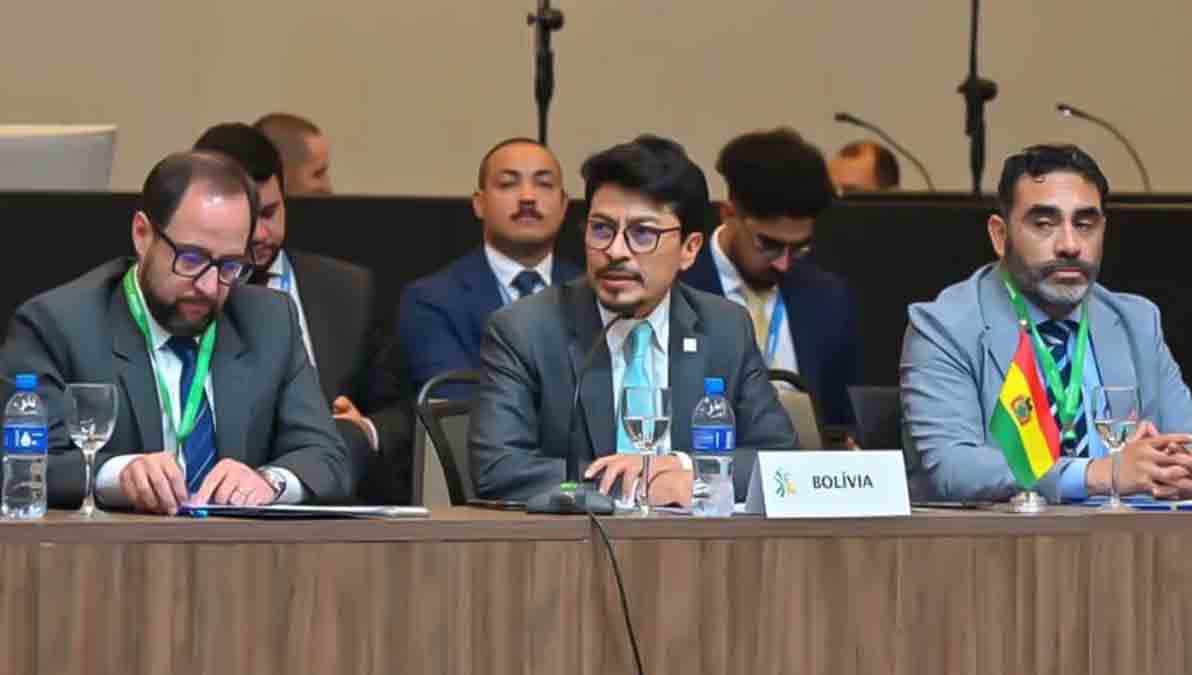 El canciller boliviano Fernando Aramayo en la cumbre del Mercosur