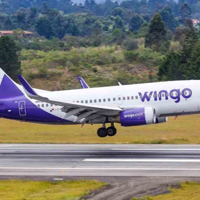 un avión de la línea aérea colombiana Wingo