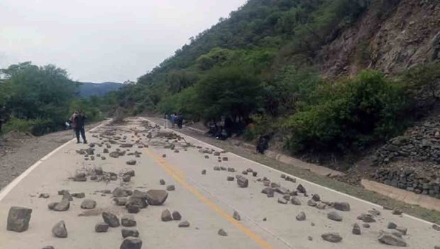 uno de los puntos de bloqueo en Chuquisaca