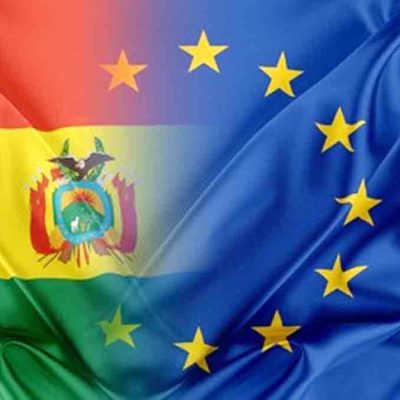 banderas de Bolivia y la UE