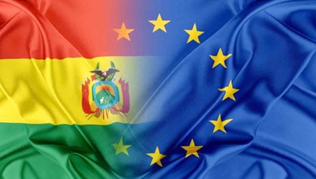 banderas de Bolivia y la UE