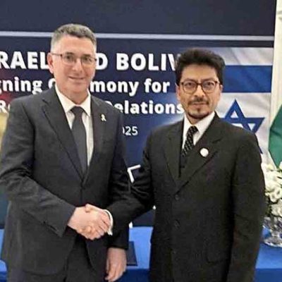 Israel y Bolivia restablecen relaciones diplomáticas